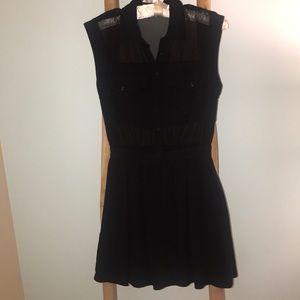 Black dress with sheer mid drift